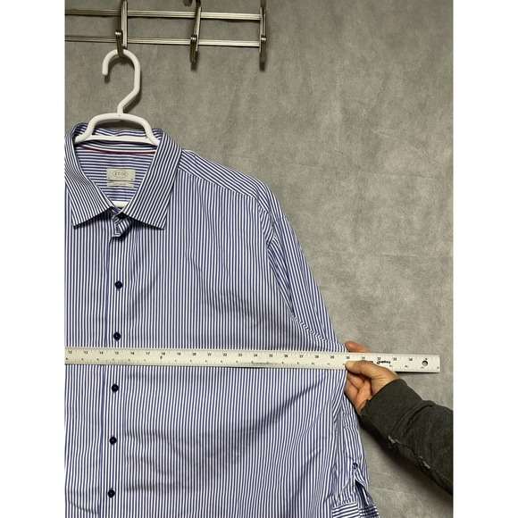 Eton Shirt Men 20 (51) Blue Stripe Dress Made to Measure Old Money Academia Luxe - Picture 3 of 7